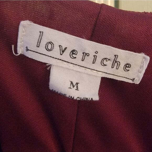 Love Riche Wine Velour Floral Dress Size Medium - Picture 2 of 6